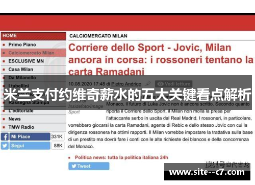 米兰支付约维奇薪水的五大关键看点解析