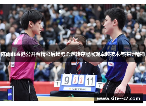 陈雨菲香港公开赛精彩后场劈杀逆转夺冠展现卓越技术与拼搏精神